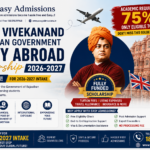 Swami Vivekanand Rajasthan Government Study Abroad Scholarship 2026-2027 banner with fully funded scholarship details and Easy Admissions Jaipur contact information